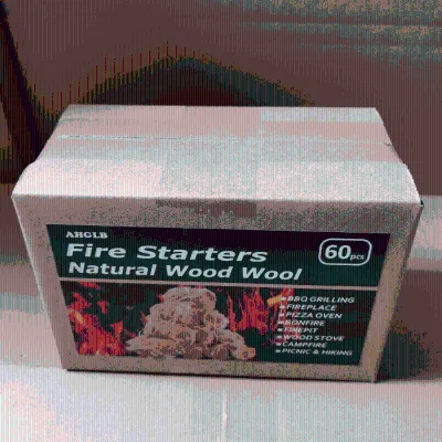 Natural Wood Wool Fire Starter for Outdoor Campfires BBQ Hiking and Outdoor Kitchen Use