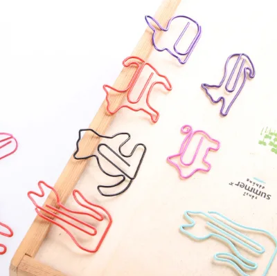 Manufacturer Custom Shaped Cute Assorted Colors Bookmarks Planner Clips Metal Paper Clips With Office School Stationery