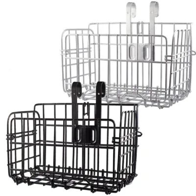 Durable 15L Bicycle Front Basket Bold Folding Design Car Frame Universal Hanging Basket for MTB Enlarged Buying Vegetable Basket