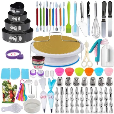 AK Set of 333 Reposteria Cake Decorating Nozzles Icing Tools Kit Fondant Cake Decoration Tools Pastry Utensils Baking Supplies