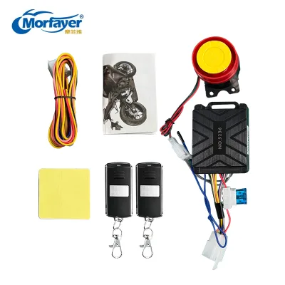 Motorcycle Anti-Theft Alarm System with Engine Start/Stop Remote Control Waterproof Dual Flash Light Wire Cut Protection