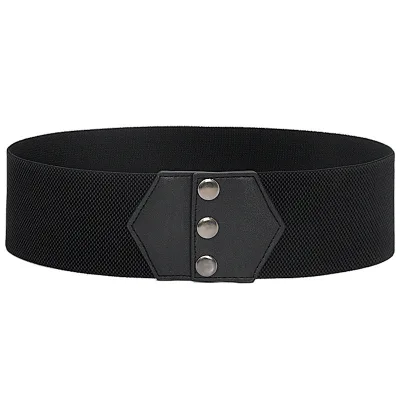 Womens Decorative Belt Alloy Buckle Wide Elastic Waist Cincher for Dresses Sweaters Suits-Versatile Slimming Effect Winter