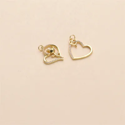 High Quality Heart to Heart Pendant Custom Heart Pendant Designer Charms for Jewelry Making
