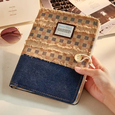 Cute Fabric Journal Thermal Binding Hardcover B6 100 Sheets Back-to-School Gift Stationery Supplies for School Return