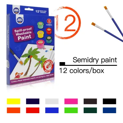 Safe Washable Art Paint Supplies Anti Overflow Semi Solid Texture Children Graffiti Hand Drawing Creation Kit