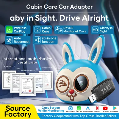 Wireless Carplay Adapter Baby Monitor Car Camera 6 CarPlay Dongle Universal Multi Language Family Travel Kit 1 Year Warranty