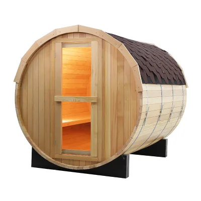 Factory-Direct Cross-Border Independent Website Outdoor Barrel Sauna Panoramic Views Solid Wood Construction for Health Fitness