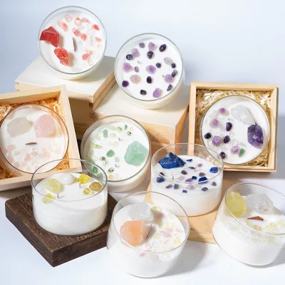 Handmade Crystal Scented Candles with Healing Functions for Bars and Thanksgiving Occasions-Wholesale Supply