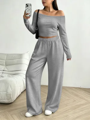 Wholesale Women Casual Matching Set Polyester Long Sleeve Shirt High Waist Split Skirt 2 Piece Tracksuit