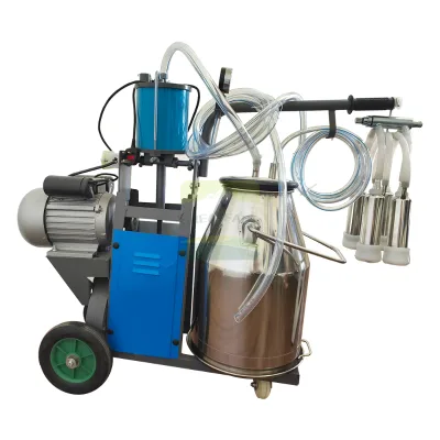 Small Scale Mobile and Adaptable Dairy Milking Equipment Automatic Piston Milking Machine with Single Barrel for Cow and Sheep