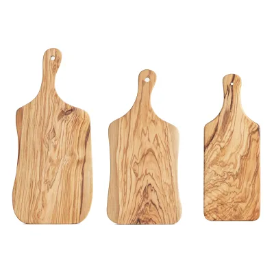 Italian Olive Wood Solid Wood Whole-Log Double-Sided Cutting Board for Steak Vegetable Fruit Prep