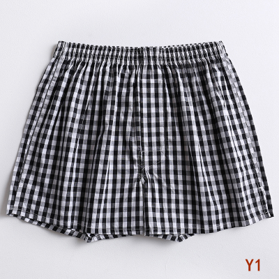 Men Boxers Cotton Loose-Ftting Tailored Aro Boxers Short Home Casuals with Striped Check Cotton Box