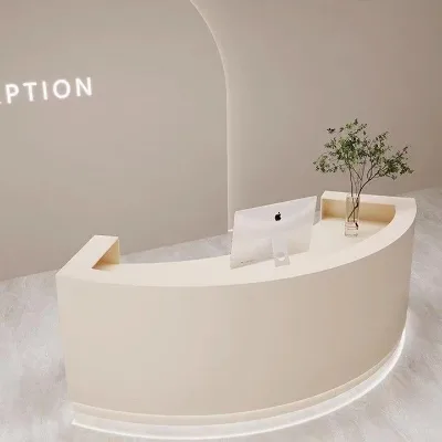 Q211 Custom Company Curved Desk Irregular Arc Front for Hotels Shopping Malls Real Estate Luxury Supermarkets/Basements