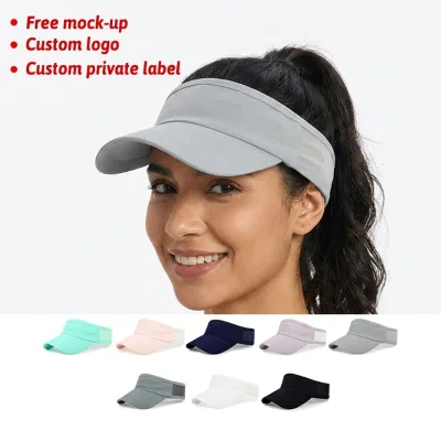 Wholesale Unisex Sun Visor Caps Summer Stretch Fit Visor Hat Custom Quick Drying Top Golf Caps Sun Visor Hats Without velcro