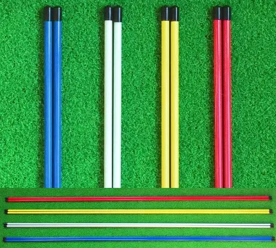 Collapsible 48" Golf Training Alignment Sticks 2 Pack with Clear Tube Case Alignment Stick for Aiming ,Putting, Swing Practice