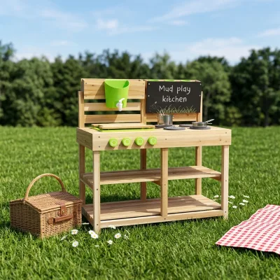 Outdoor Wooden Educational Play Kitchen Toys for Kids 4-6 Years Parentchild Bonding Kindergarten Interaction