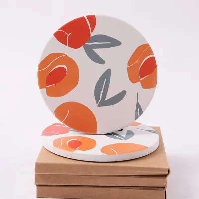 Custom logo Round Ceramic coaster