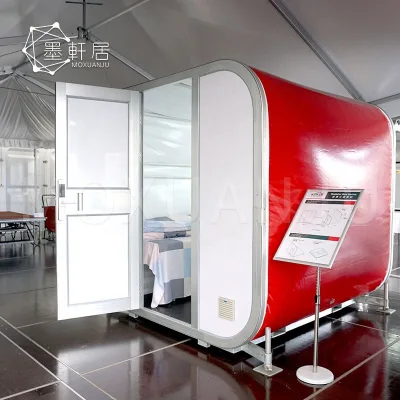 Red Inflatable Capsule Portable Single Accommodation Glamping Box Holtel Tent House