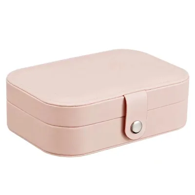 Wholesale Custom Logo Pu Leather Rectangle Small Travel Jewelry Box Organizer Jewellery Ring Bracelet Necklace Wedding Gift Case
