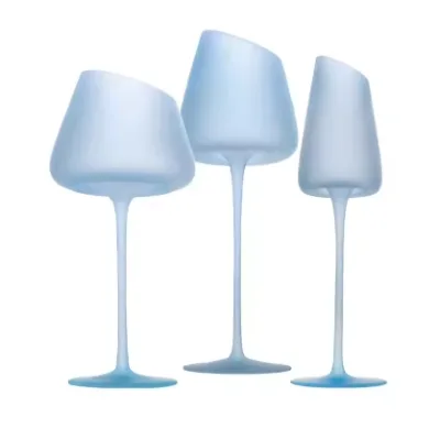 Blue Crystal Wine Glasses Available for Wedding Glass Family Restaurants and Gatherings