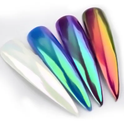 Unique Factory Supplier Newest Invention 0.2g Neon Holo Effect Mirror Powder Nail Art Glitter Pigment Powder for Nails
