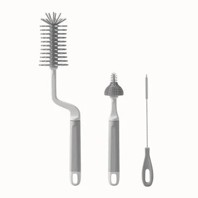 Wholesale Portable Baby Milk Silicone Bottle Brush Cleaner Set with Silicone Bottle Brush and Mixing Head
