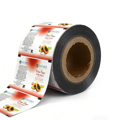 New Custom Roll Film Gravure Printing Smooth Surface Water Proof Body Wash Plastic Packaging Roll Film