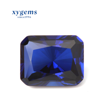 Blue Sapphire Gem Prices Sapphire Blue 34# Natural Color Octagon Cut 8x10mm Synthetic Corundum Gemstones for Sapphire Pendant