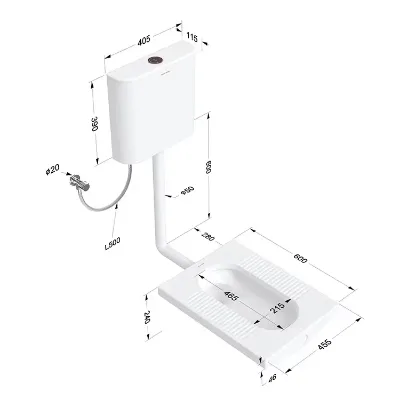 Home Complete Ceramic Toilet with Squatting Pit Urinal Water Tank and Deodorization Features