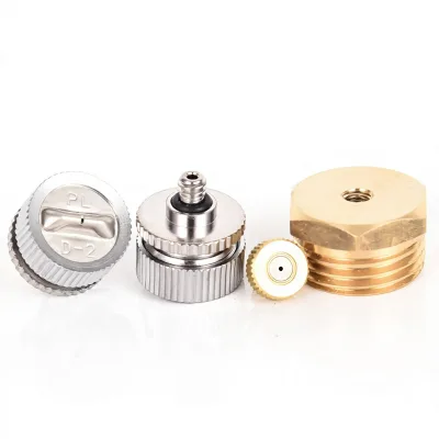 DaringFish Brass 3/16 Quick Insert Low Pressure Fan Atomizing Nozzle Micro-sprinkler Series Dust Removal Cooling Fine Mist