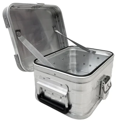 Large Capacity Aluminum Cargo Container with Hinged Lid for Off Road Adventure Gear Storage