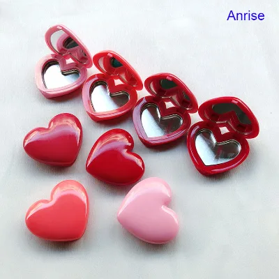 New Heart Shaped Mirror Lipstick Box Reprssing Lipstick Case Empty Cosmetic Eye Shadow Box