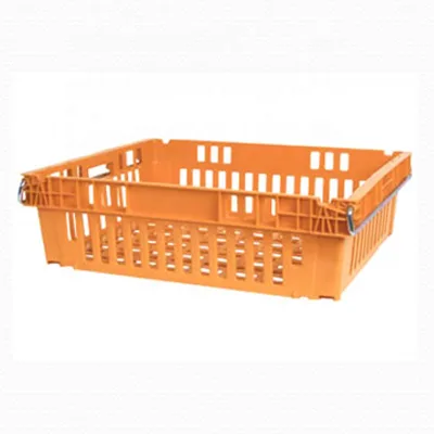 Food Industry Chilling Cooling Solid Box Vented Stacking Nesting Perforated Plastic Chill Crate / Trays CE Certified for