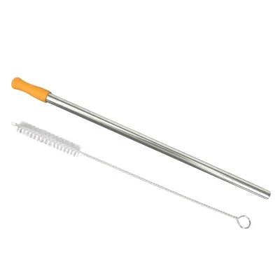 Eco-friendly Reusable Cut Straw Drinking Straw Metal Straw With Silicone Tip