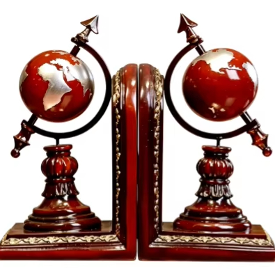 Globe Bookend Craft Gift Ornament for Study Office Home Resin Decorative Crafts