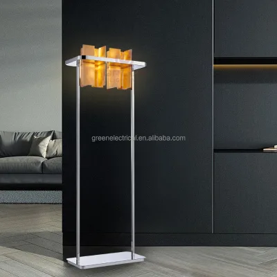 Modern Marble Lampshade Floor Lamp with Metal Lamp Body LED Light Source Organizer Shelf E17 Base for Hotel & Home Decoration