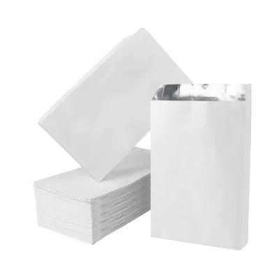 Manufacturer Disposable Wax Coated Greaseproof Biodegradable Paper Bags for Pizza Hot Dogs Chicken Hamburgers Fast Food Takeaway