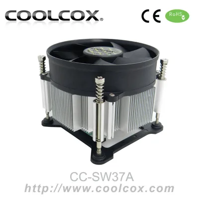 CoolCox CPU Cooler CC-SW37A for CPU Type LGA1155/1156,PWM Function,aluminium Heatsink,92x92x25mm PWM Fan