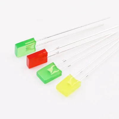 Highlight 2*5*7mm Green Yellow Blue Orange Square LED Diode Lamp with Clear Water Lens 6V 3V Input without Flange