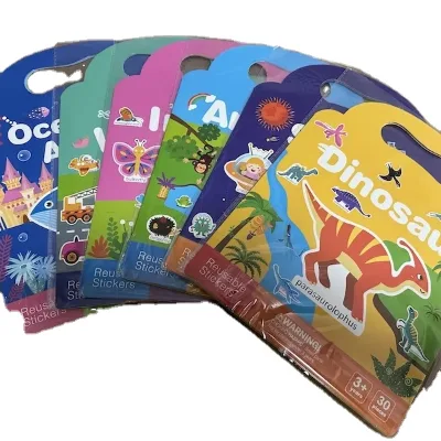 Wholesale Cheap Baby Sticker Book Puzzle Custom Tpe 3d Animals Kids Reusable Jelly Stickers for Kids