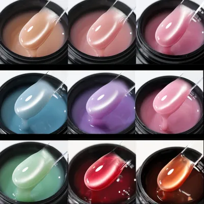 HEMA FREE New Cat Eye Builder Nail Gel 30 Color Extension Gel Wholesale High Quality 1kg Hard Gel Builder Nail Gel Custom Logo