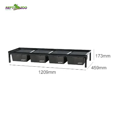 REPTIZOO IN004A High Quality Stackable Breeding Rack With 4 Boxes With Smooth Pulling Design of Slide Way Tracks
