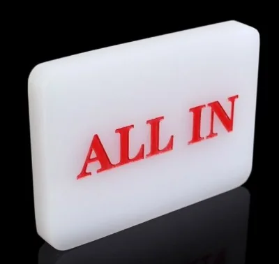 Customizable High Quality PP Material Casino Poker All-In-R Button 85x60x9mm 100g Customized Logo JIAYI Brand JY-PCD Model Game