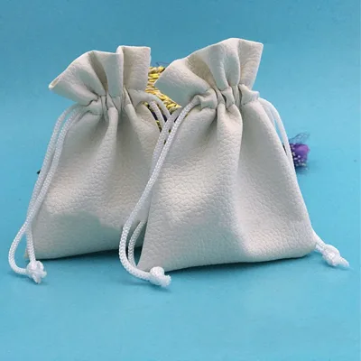 Portable Eco-friendly PU Leather Drawstring Bag Multi-Functional Waterproof Jewelry Storage for Travel Dust-proof