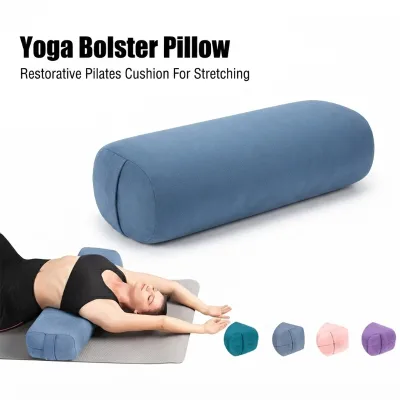 Yoga Bolster Pillow Rectangular Sponge Surface Support Cushion for Yin Yoga Meditation Stretching Home Studio Fitness