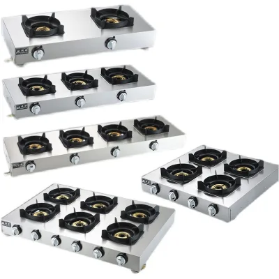 High Efficiency Chinese Restaurant Kitchen Stove 4/6/8 Burners Stainless Steel Burner Gas Cooktops