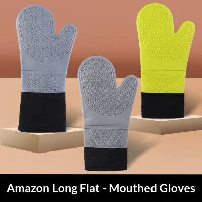 Long Flat-mouth Silicone and Cotton Gloves for Microwave Ovens and Home Use Double-layer Cotton Insulation Customizable