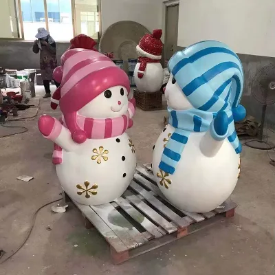 Fiberglass Christmas Snowman Sculpture Decor Supplies Mall Photo Spot Display Outdoor Event Decoration
