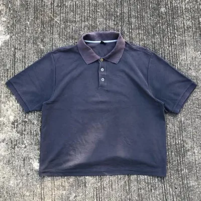 High Quality Custom Cotton Fit Button Vintage Acid Wash Polo Short Sleeve t Shirts for Men
