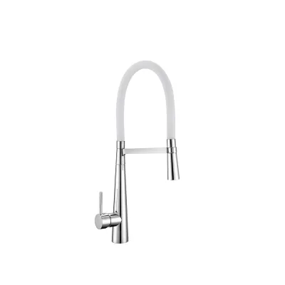 Brass White Color Pull Down Kitchen Sink Faucets Pull Out Spring Kitchen Faucets With Rubber Hose